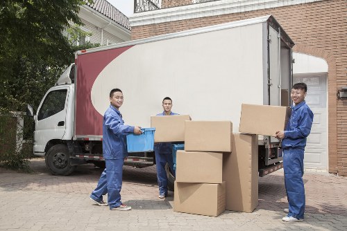 Removal van and packed boxes for a Richmond upon Thames home move