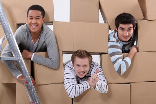 Organised self-storage unit in Richmond upon Thames with packed boxes