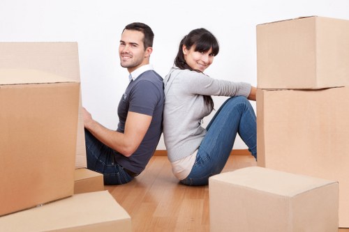 Packed household items ready for a local move in Richmond upon Thames