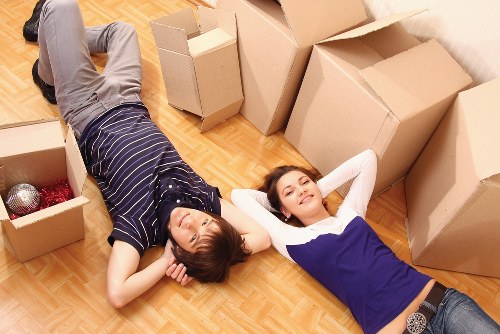 Packed moving boxes ready for flat removals in Richmond upon Thames
